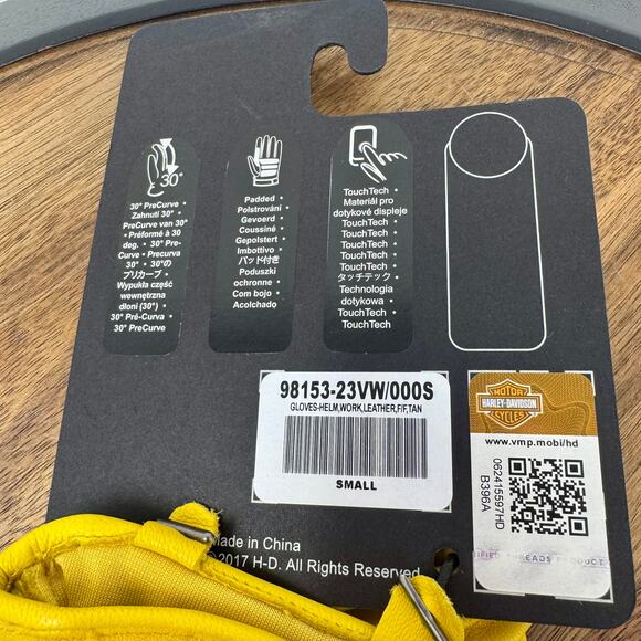 Harley Davidson Women's Small Helm Leather Gloves Full Finger NWT - Picture 4 of 4